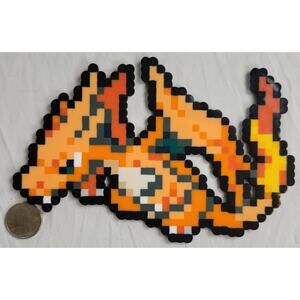 Mega Charizard Y Menu Icon Pokemon Perler Bead Pixel Art